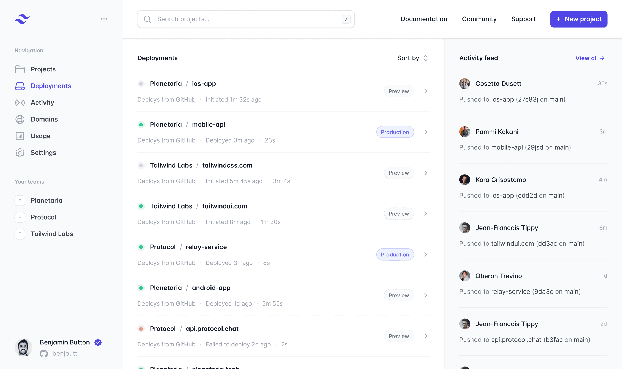 Demo screenshot light