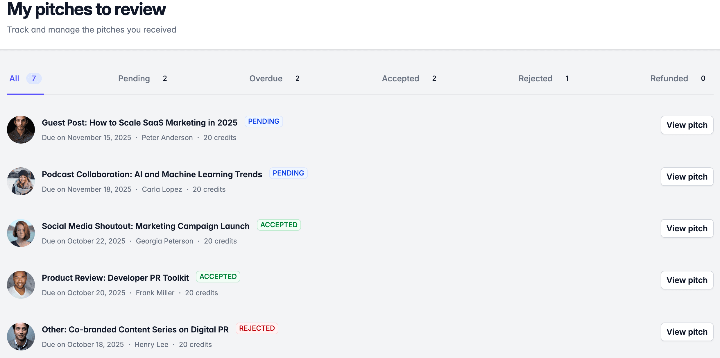 PitchWorthy app screenshot light